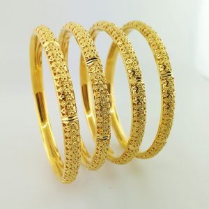 22k Flower/Diamond Detail Bangles