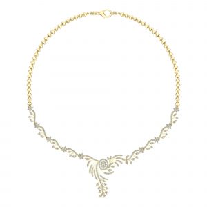 18k Diamond Floral Design Necklace 20.21g