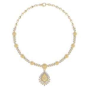 18k Diamond Fancy Large Tear Drop Necklace 18.40g