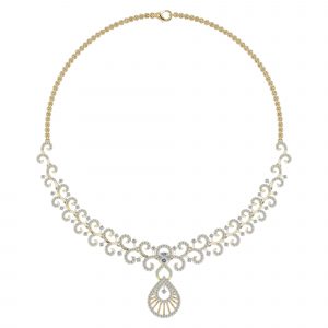 18k Diamond Fancy Swirl Necklace 23.36g