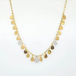 22k Pear Drop Design Necklace 8.67g