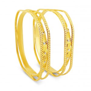 22k 3D Two Tone Bangle 54.56g