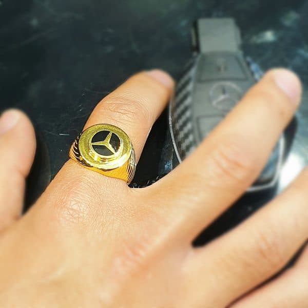 22k Mercedes Mens Ring