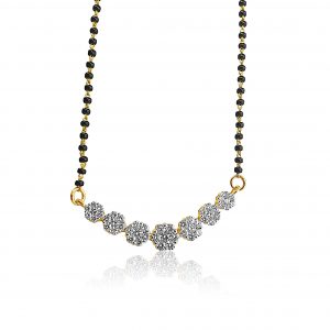 18k Floral Detail Drop Diamond Mangalsutra 9.67g indian jewellery perth