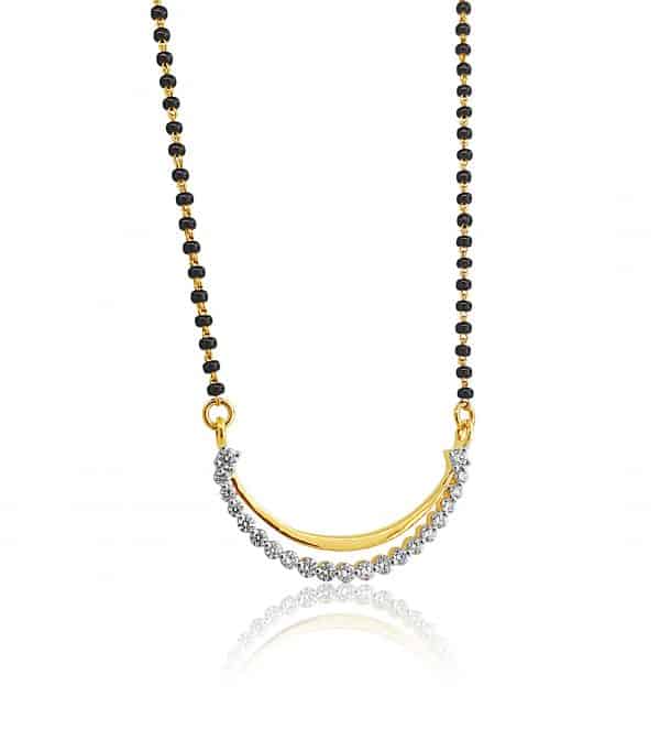 indian jewellery perth 18k Floral Detail Drop Diamond Mangalsutra 9.67g