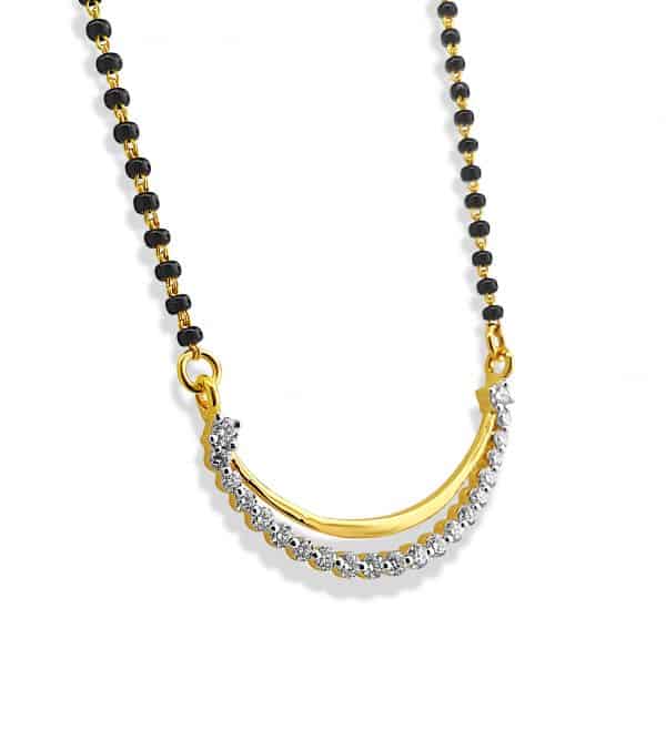 18k Floral Detail Drop Diamond Mangalsutra 9.67g gold jewellery australia
