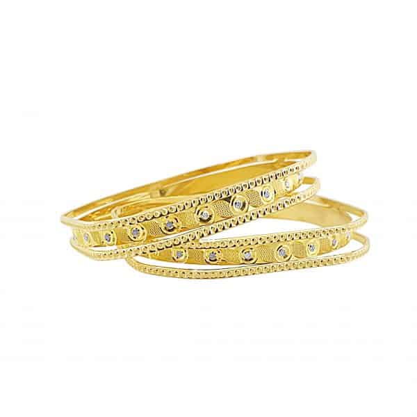 22k 3D Two Tone Bangle 54.56g jewellery online