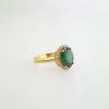 21k CZ Green Oval Halo Ring jewellery stores perth
