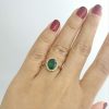 21k CZ Green Oval Halo Ring jewellers perth