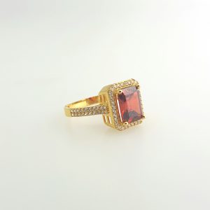 21k CZ Red Cushion Shaped Halo Ring jewellers perth