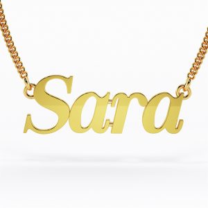 22k Nyala Font Nameplate Necklace 7g jewellery stores perth Sara name