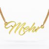 Mehr 22k Script Font Nameplate Necklace 7g gold jewellers perth
