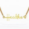 custom jewellery perth 22k Dakota Font Nameplate Heather Necklace 7g