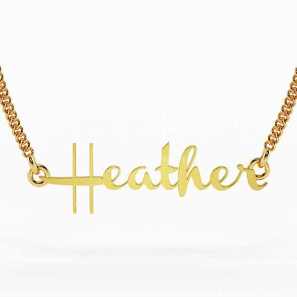 22k Dakota Font Nameplate Necklace 7g | OM Jewellers