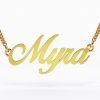 22k Brush Font Nameplate Myra Necklace 7g bespoke jewellery perth