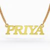 Priya gold necklace bespoke jewellery 22k Roman Font Nameplate Necklace 7g