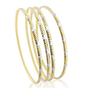 22k Thin Two Tone Bangles 40.34g