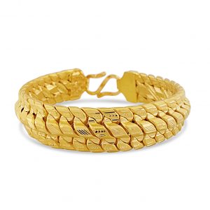 22k Gold Wide Mens Bracelet 65g