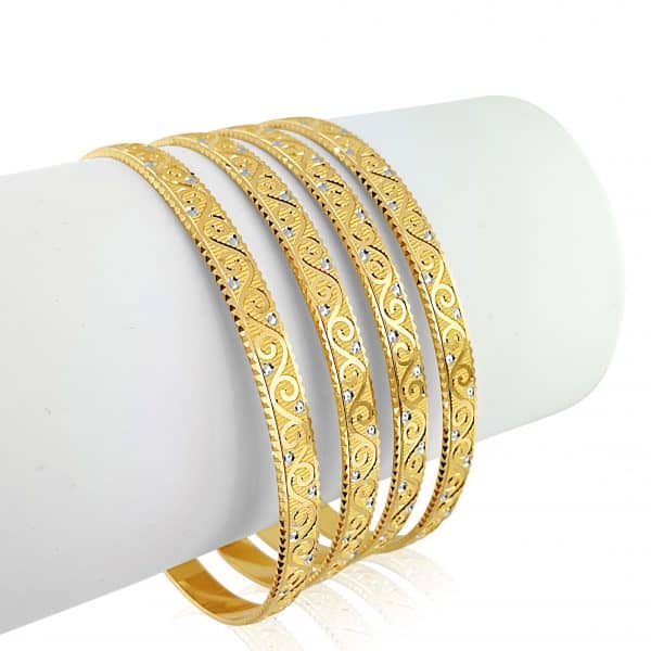 gold jewellery perth 22k Two Tone Swirl Design Bangles 61g