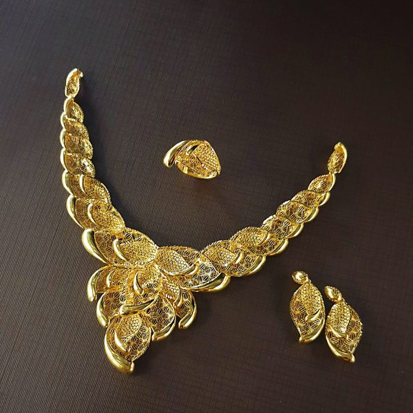 22k Leaf Design Mesh Set 50.7g indian jewellery perth