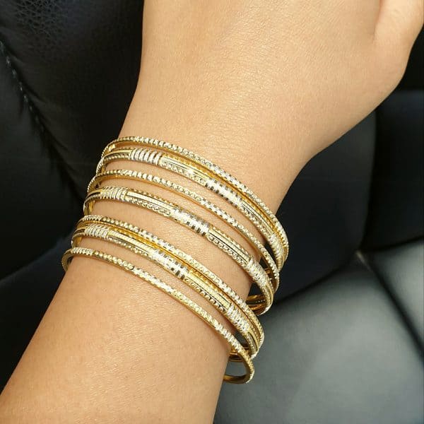 gold bangles 22k Two Tone Bangle Set 80g