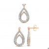 18k Rose Gold Diamond Teardrop Earrings