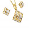 18k Diamond Jewelry Floral Halo Set 5.1g