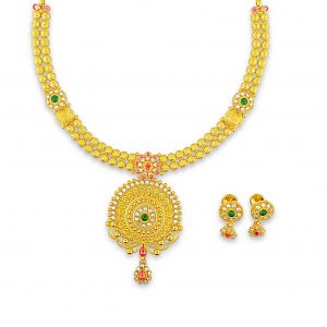 22k Fancy Gold Necklace with Earrings