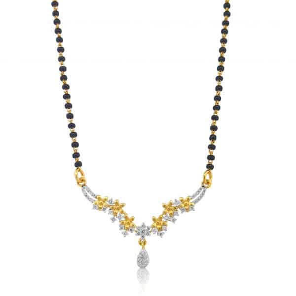 18k Mangalsutra Diamond Floral Necklace