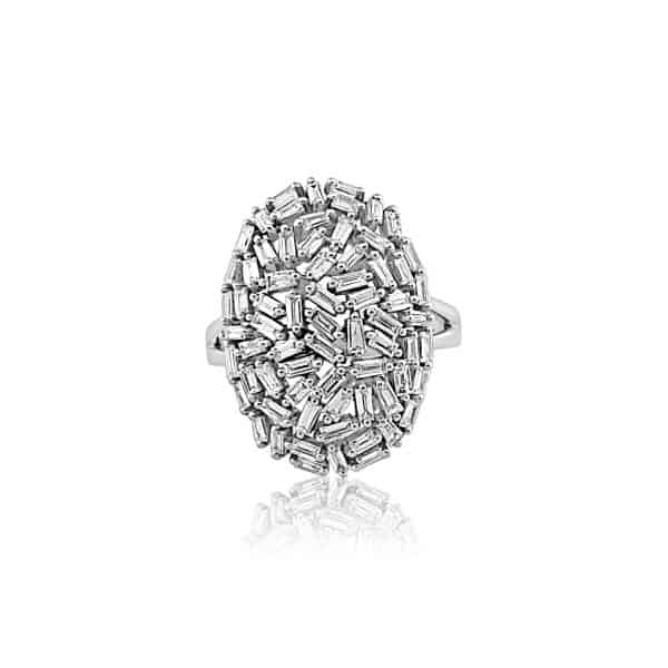 18k Diamond Baguette Cluster Ring in Perth