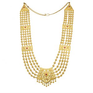 22k Ruby Long Layered Necklace 80g