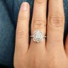 18k Diamond Halo Antique Engagement Ring 3.14g