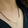 18k Mangalsutra Diamond Floral Drop 6.26g