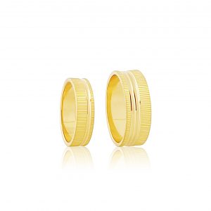 22k Lined Detailed Couple Rings 18g