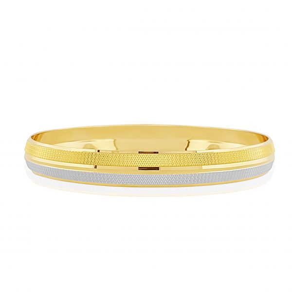 22k Two Tone Mens Bangle 35g