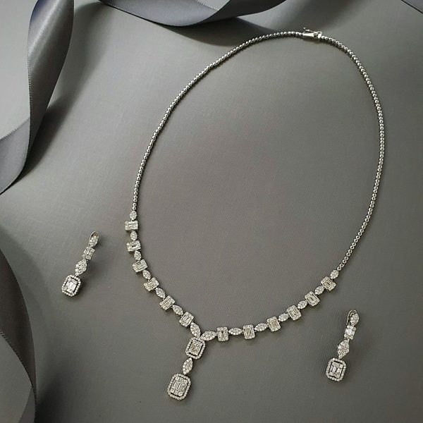 diamond necklace and earrings set