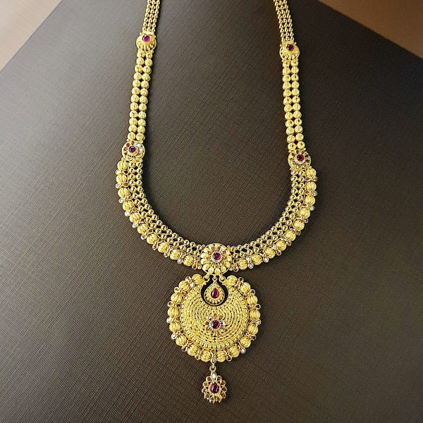 22k Drop Detailed Fancy Necklace 69.26g