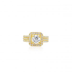 22k Cubic Zirconia Halo Ring Perth