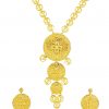 22k Gold Triple Circle Necklace Set 50g
