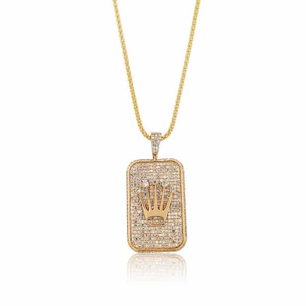 18k Diamond Pendant with Crown