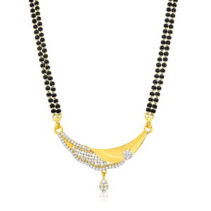 22k CZ Double Bead Chain Mangalsutra 16.02g