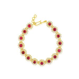 22k Ruby Cubic Zirconia Bracelet 23.60g