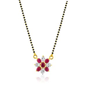 22k Ruby And Cubic Zirconia Mangalsutra 7.7g