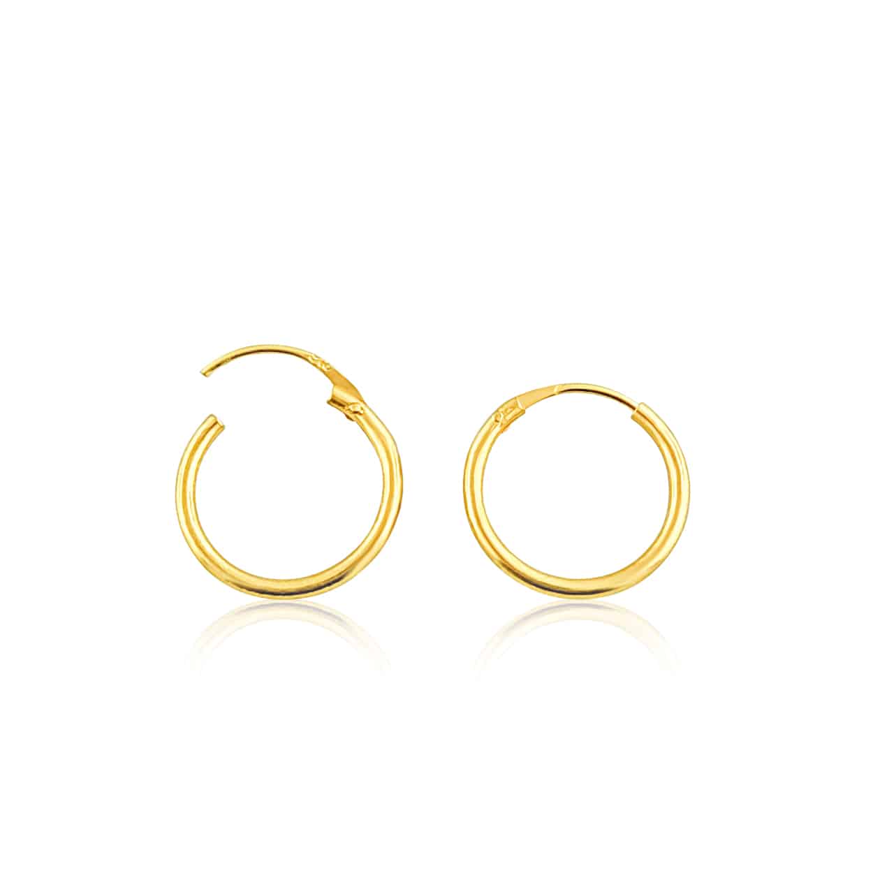22k Simple Hoop Earrings 1.45g | OM Jewellers