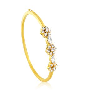 22k Cubic Zirconia Flower Bracelet 10.04g