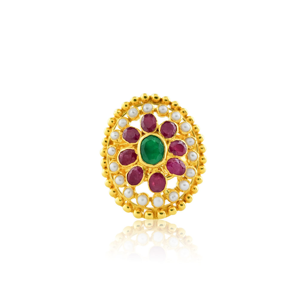 Ruby & Emerald Mini Rajasthan Ring