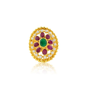 Extravagant Gold Ring with Gemstones