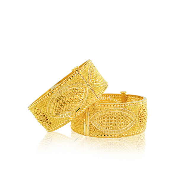 Gold wide bangle