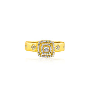22k Cubic Zirconia Floral Ring 6.1g