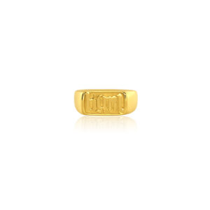 22k Mens Custom Name Signet Ring 15g